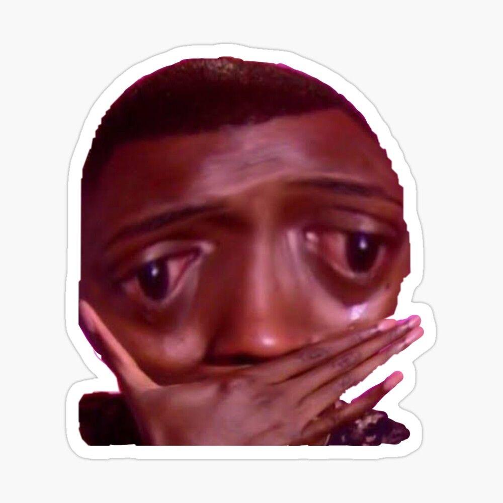 Distorted Crying Face Meme Sticker – “When It Hits You” Edition