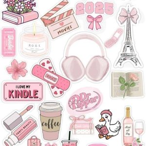 Pink Laptop Stickers Set